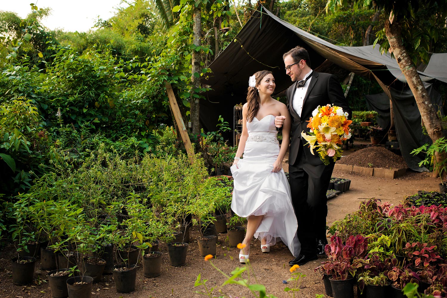 Caves Branch Belize wedding, garden wedding